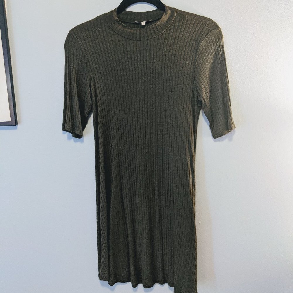 Ribbed Mock-neck Dress
